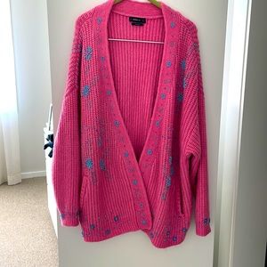 Zara Barbie pink beaded sweater size L